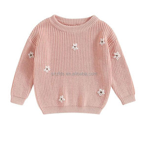 เสื้อสเวตเตอร์ถักแบบสวมหัว, เสื้อสเวตเตอร์ถักแขนยาวน่ารักสำหรับฤดูใบไม้ร่วงและฤดูหนาวพร้อมปักด้วยมือ - Product Image 2