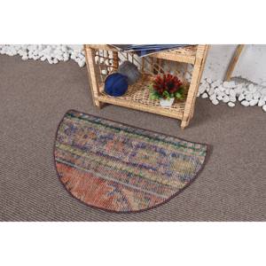 Tapis moderne en laine beige 2.5x1.5ft motif géométrique abstrait pour la décoration de la chambre à coucher hauteur de poils en peluche viscose matériau Latex - Product Image 3