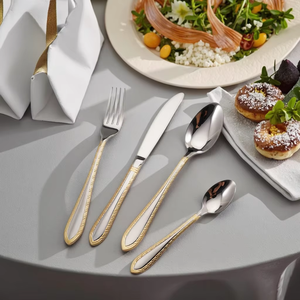 Juego de cubiertos de acero inoxidable de alta calidad, mango hecho a mano, diseño único de cubiertos de lujo para restaurante, boda, hogar, uso en Hotel - Product Image 2