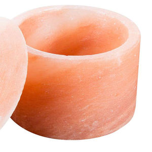 Frasco de Caramelo de Sal Rosa del Himalaya Natural, Frasco Decorativo de Almacenamiento de Piedra de Cristal Hecho a Mano - Product Image 1