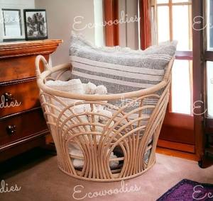 Panier en rotin naturel très habile Durable tissé à la main intérieur rotin canne organisateur stockage rustique décor à la maison osier bambou - Product Image 5