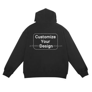 Sudadera con capucha de algodón pesado de 380-480gsm para hombre, sudadera de gran tamaño con logotipo bordado en blanco, Sudadera con capucha personalizada para hombre - Product Image 4