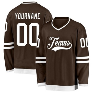 Jersey de hockey sobre hielo con cuello en V de diseño único, manga completa, 100% poliéster, duradero y sublimación, ropa de hockey sobre hielo - Product Image 1