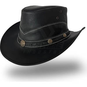 Chapeau en cuir véritable souple pour hommes avec un design pliable pour un usage quotidien confortable Chapeaux en cuir - Product Image 4