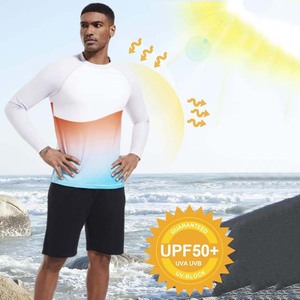 เสื้อตกปลาป้องกันรังสียูวี UPF 50 พิมพ์ลายแบบซับลิเมชั่น เสื้อกีฬากลางแจ้งแขนยาวผู้ชาย สีไล่ระดับ - Product Image 5