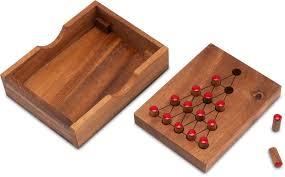 Handmade Classic <b>Wooden</b> <b>Solitaire</b> <b>Game</b> for All Seasons for Children's Play in Summer Winter Autumn Spring - Product Image 3