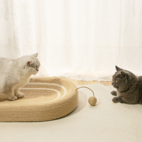 Vente en gros de grattoir ovale pour chat en sisal Offre Spéciale style mignon pour jouer et gratter les animaux de compagnie