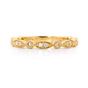 Anillo de Boda Vintage con Diamante Corte Marquesa, Anillo de Diamante Cultivado en Laboratorio, Chapado en Oro, Apilable, Anillo de Eternidad para Mujer - Product Image 3