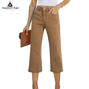 <b>Top</b> Quality Latest Design Women Jeans Capris Wholesale Design Your Own Women Capris Made In Pakistan - Product Image 1
