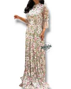 Nouvelle robe de soirée de luxe de haute qualité, style français, broderie perlée, coupe trapèze, manches régulières, couleur unie, pour femme - Product Image 2