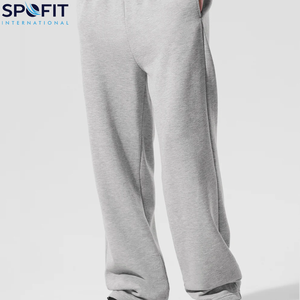 Men's High Quality 100% Polyester/Cotton Jogging Sweatpants Casual Sport Style Straight <b>Leg</b> Mid Waist Eco-Friendly Breathable - Product Image 3