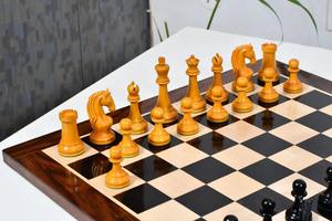 Pièces d'échecs reconstituées de qualité d'exportation, modèle Piatigorsky Cup, en bois d'ébène et de buis, roi de 4,2 cm, à prix avantageux - Product Image 4