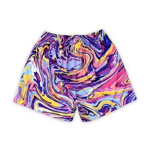 Pantalones cortos de baño informales de moda de estilo gimnasio para hombre de nuevo diseño con tela elástica de poliéster/algodón con estampado Anti-UV sólido - Product Image 2