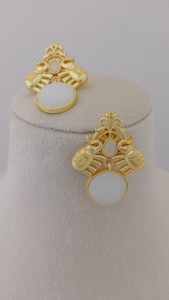 Éléphant en laiton fait à la main ensemble de boucles d'oreilles élégantes ensembles en laiton produit en vrac en laiton de haute qualité personnaliser la conception pour les femmes - Product Image 4