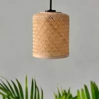Nordique maison salle à manger décoration pendentif suspendu moderne bambou lumière lampe rotin tissé à la main à la main LED en vrac pendentif lampe