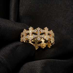 แหวนคู่รักแบบครอสอีเทอร์นิตี้ เงินแท้ 925 ประดับเพชรโมอิสซาไนต์ VVS ระดับ Iced Out สไตล์ฮิปฮอป เครื่องประดับหรูหราสำหรับทุกเพศ - Product Image 6