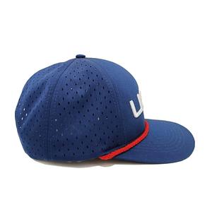 Casquette de baseball de style de rue avec logo brodé personnalisé avec détail de corde découpée au laser Casquette à profil moyen Couvre-chef de sport OEM du Vietnam Gorras - Product Image 2