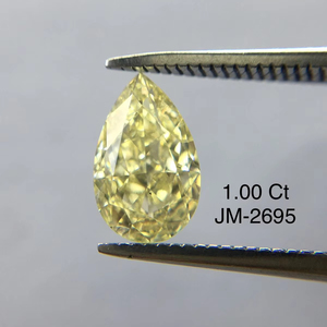 Fantaisie Jaune 1.00 Carat Taille Poire Coupe VS2 Clarté VG VG N IGI Certifié 100% Diamants Naturels En Vrac De L'Inde En Gros OEM ODM - Product Image 1