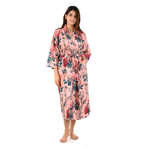 Ropa de verano de alta calidad, Kimono bohemio para mujer, bata de baño de algodón para playa, Maxi bata, Kimono informal con estampado Floral - Product Image 4