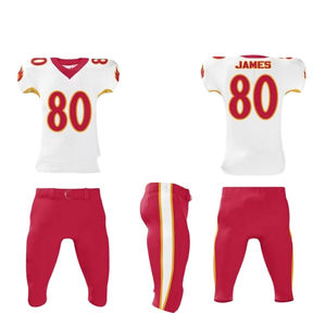 Uniforme de football américain à manches courtes personnalisé 100% polyester de haute qualité respirant léger maillot de performance - Product Image 1