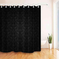 Ensemble de cantonnières en coton/lin imperméables et lavables pour salle de bain avec crochets, fabricant OEM, vente en gros, occultant, moderne, fixation murale