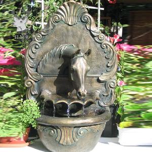 Fuente Decorativa <span class=keywords><strong>para</strong></span> Jardín con Diseño de Caballo Bebiendo, Fuente de Pared <span class=keywords><strong>para</strong></span> Interiores con Cabeza de Bronce, Cascada <span class=keywords><strong>para</strong></span> Exteriores - Product Image 1