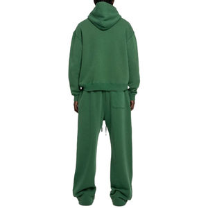 Customized Men's 100% Cotton Casual Full Zip Tracksuit 2 Piece Set Hoodie <b>Sweatpants</b> 340gsm <b>Oversized</b> Heavyweight Baggy Trouser - Product Image 2