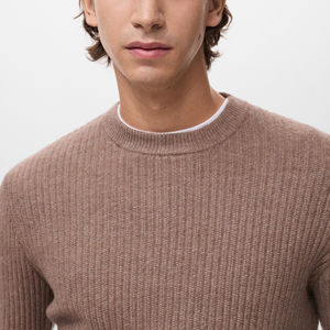 Pull pour homme en coton 100% respirant anti-boulochage à col rond uni, coupe décontractée, vente chaude, sur mesure, vêtements d'hiver - Product Image 3
