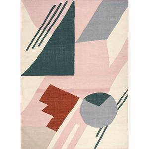 Alfombras de Lana Rosa y Morado con Diseño de Cuadros, Rectangulares de Gran Tamaño 9x12, Patrón Abstracto para Sala de Estar o Pasillo - ADWL-13063 - Product Image 1