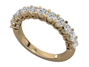 แหวนเพชรดีไซน์คลาสสิก แหวนหมั้นแบบครึ่งวงกลม ชุบทองคำแท้ 14K ประดับเพชรทรงบริลเลียนต์ มอยส์ซาไนต์เพาะเลี้ยงในห้องปฏิบัติการ - Product Image 6