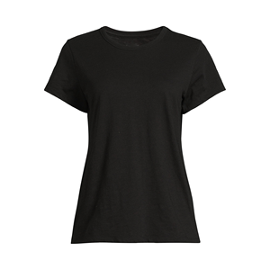 Fournisseur du Bangladesh, t-shirts pour femmes grande taille, couleur noire, col rond, décontractés, design personnalisé, élégant, 100% coton, respirant - Product Image 1