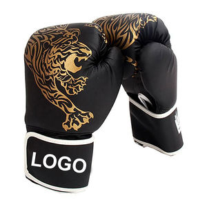 Gants de combat de boxe en cuir personnalisés de haute qualité de 8oz 12oz gants d'entraînement de combat professionnels lacés conçus pour gagner - Product Image 1