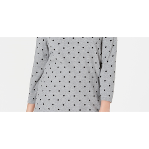 เสื้อสเวตเตอร์ลายจุดสำหรับผู้หญิง Karen Scott ผ้าไหมโมแฮร์ระบายอากาศดี ติดกระดุม ลายพิมพ์  ลำลอง สำหรับฤดูใบไม้ผลิและฤดูหนาว สีเทา ไซส์กลาง - Product Image 3