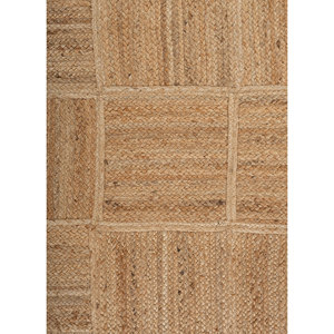 Tapis en jute et chanvre tissés à plat, patchwork beige et marron, Nomadic Threads, pour usage domestique - PDJT-115 - Product Image 3
