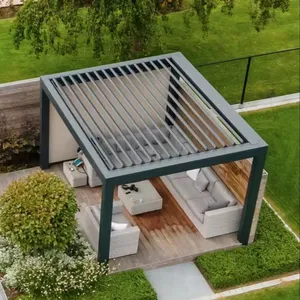 EASY ASSEMBLY Aluminum Waterproof Louver Gazebo Outdoor Bioclimatic Awning Louvre System Roof Pergola