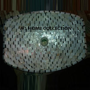 Fantaisie Design Fabriqué À La Main Salle De Bains Éviers Ovale En Métal Nacre Évier De Stockage Accessoires De Salle De Bains - Product Image 2