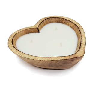 Tazón de vela de masa de madera Estilo Vintage para bodas Color personalizado y portavelas de mesa único para forma de corazón - Product Image 4