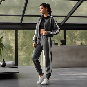 Survêtement court à capuche avec fermeture éclair Pantalon de survêtement deux pièces Survêtements d'entraînement pour femmes survêtements courts pour femmes - Product Image 2