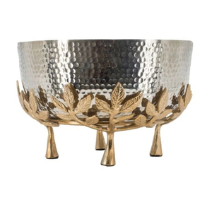Cuenco para servir de latón dorado hecho a mano con elegante diseño Floral perfecto para frutas secas dulces cuenco de Metal decorativo decoración del hogar - Product Image 2