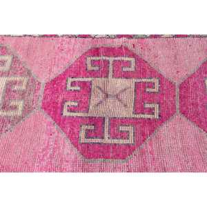 Vintage Turkish <b>Rug</b>, 3.1x10 ft <b>Runner</b> <b>Rug</b>, Pink Herki Moroccan <b>Rug</b> - Product Image 5