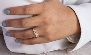 แหวนเพชรโมอิสสีเงินสเตอร์ลิงประดับ925สำหรับงานแต่งงานเครื่องประดับเพชรเม็ดสีทองแบบไม่มีสีสำหรับงานแต่งงาน - Product Image 4