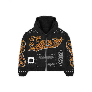 Sweat-shirt à capuche en coton French Terry lourd, coupe personnalisée, nouveau design 2026, épaules tombantes, imprimé, streetwear pour hommes - Product Image 3