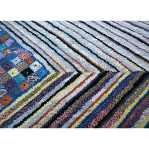 Alfombra Manchaha Azul de Lana y Seda de Bambú Anudada a Mano, 10 mm de Grosor, Patrón Geométrico Abstracto, Rectangular, para el Hogar o el Pasillo, Modelo Les-1442 - Product Image 2