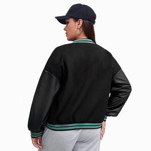 Chaquetas del equipo universitario para mujer, ropa de calle de invierno, Color negro, diseño personalizado y logotipo, bajo precio - Product Image 6