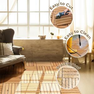 Offre Spéciale Carreaux de terrasse à emboîtement en bois d'acacia à 6 lattes de 18mm d'épaisseur, style design moderne pour revêtement de sol extérieur Vietnam Graphic - Product Image 5