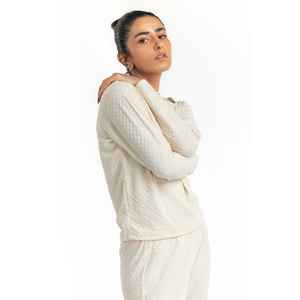 T-shirt court sportif pour femme, style coréen, blanc cassé, taille XL, respirant, tricoté, teint uni, version ajustée 224-216-307 T - Product Image 5