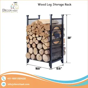 Best Choice High Quality Black Metal <b>Firewood</b> Rack <b>Indoor</b>/Outdoor <b>Storage</b> Holder for <b>Firewood</b> Logs - Product Image 5