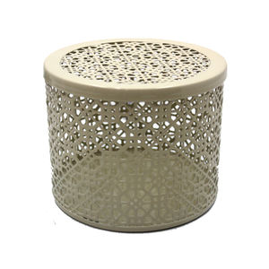 Boîte de rangement décorative personnalisée en vrac de couleur pêche en métal de forme ronde pour mariage dernière conception pour la décoration de la maison emballage en carton - Product Image 1