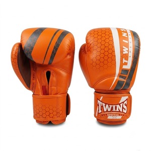 OEM ODM Custom Made Orange Twins Boxing Gloves Genuine Leather Customized Logo & Designs Professional Kickboxing Gloves - Product Image 1