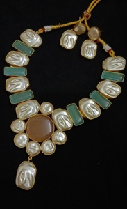 Ensemble de bijoux en mosaïque de perles classiques Ensemble de perles de charme impérial pour femmes et filles Ensemble de collier en pierre élégant pour un usage quotidien - Product Image 6